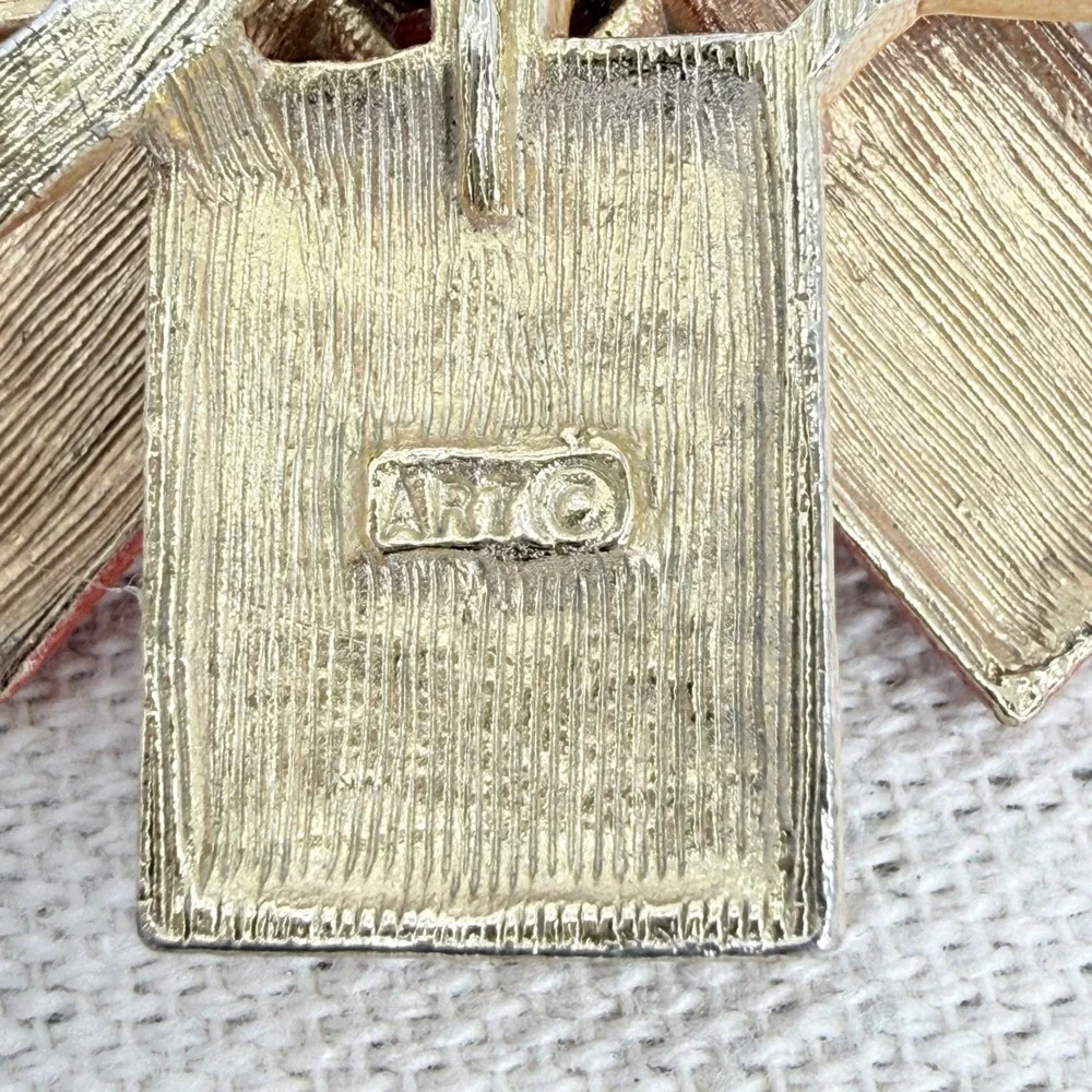 Vintage Arthur Pepper Enamel‎ Flower Brooch MCM Geometric Mod Pop Art